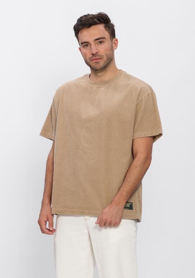 ANERKJENDT Heren Polo's & T-shirts Akvillads Corduroy Ss Tee Zand