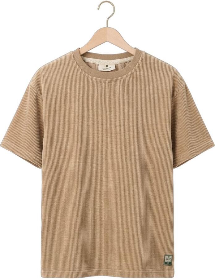 ANERKJENDT Heren Polo's & T-shirts Akvillads Corduroy Ss Tee Zand - Foto 2