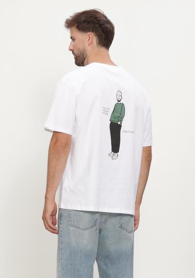 ANERKJENDT Heren Polo's & T-shirts Akvillads Have A Nice Day Tee Wit
