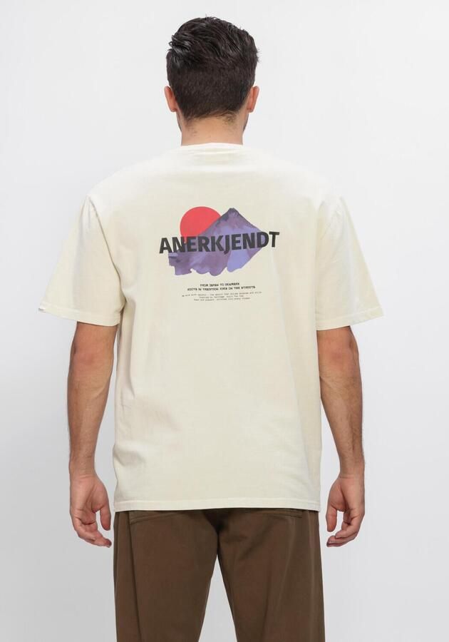 ANERKJENDT Heren Polo's & T-shirts Akvillads Mountain Ss Tee Ecru