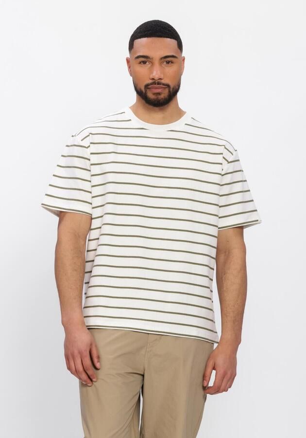ANERKJENDT Heren Polo's & T-shirts Akvillads Seersucker Ss Tee Gebroken Wit
