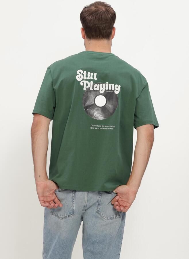 ANERKJENDT Heren Polo's & T-shirts Akvillads Still Playing Tee Donkergroen