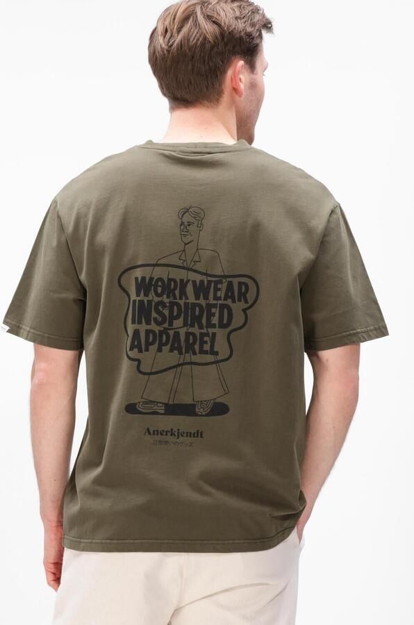 ANERKJENDT Heren Polo's & T-shirts Akvillads Workwear Tee Olijf - Foto 4