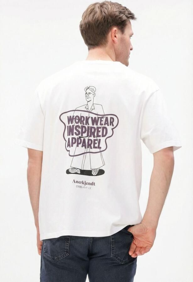 ANERKJENDT Heren Polo's & T-shirts Akvillads Workwear Tee Wit