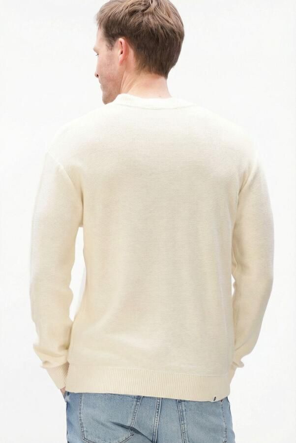 ANERKJENDT Heren Truien & Vesten Akebbe Cotton silk Knit Creme - Foto 3