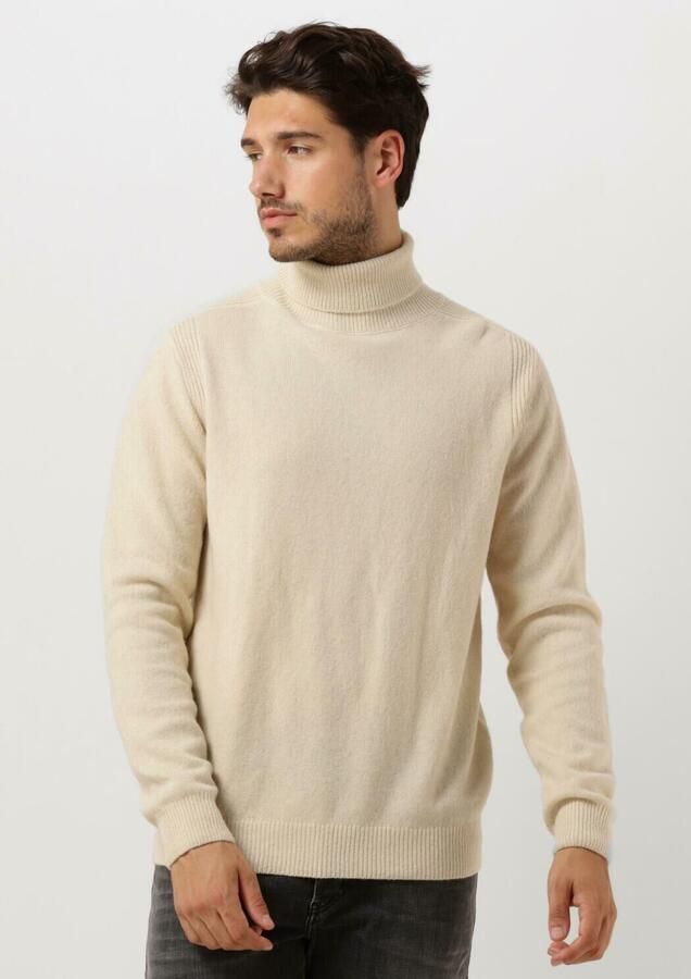 ANERKJENDT Heren Truien & Vesten Aknico Solid Roll Neck Lambswool Gebroken Wit - Foto 3