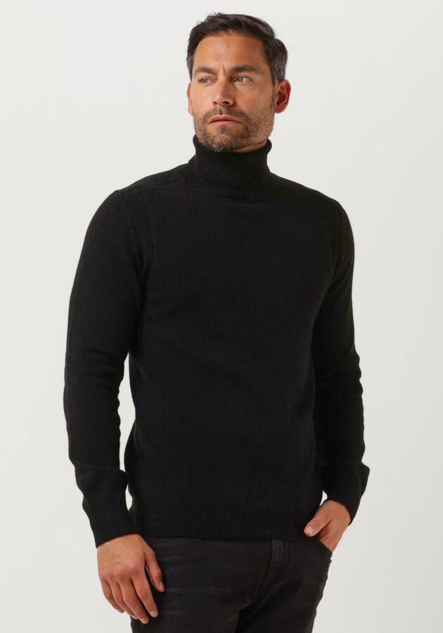 ANERKJENDT Heren Truien & Vesten Aknico Solid Roll Neck Lambswool Zwart - Foto 3