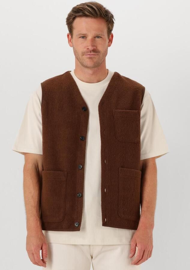 ANERKJENDT Heren Truien & Vesten Akrasmus Boiled Wool Bruin - Foto 4