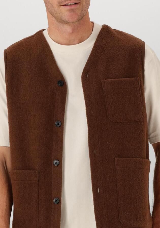 ANERKJENDT Heren Truien & Vesten Akrasmus Boiled Wool Bruin - Foto 2