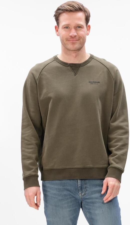 ANERKJENDT Heren Truien & Vesten Aksun Japanese Sweat Khaki - Foto 4