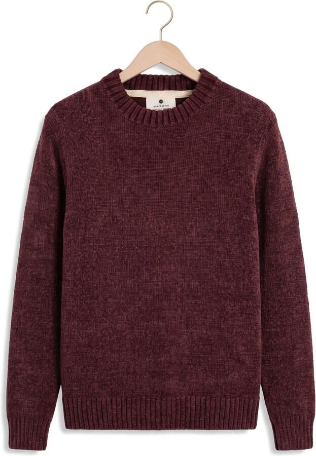 ANERKJENDT Heren Truien & Vesten Aksune Chenille Knit Bordeaux - Foto 4