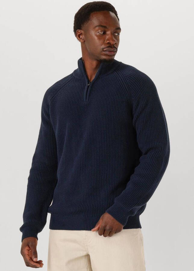 ANERKJENDT Heren Truien & Vesten Aksune Patent Half Zip Knit Donkerblauw - Foto 4