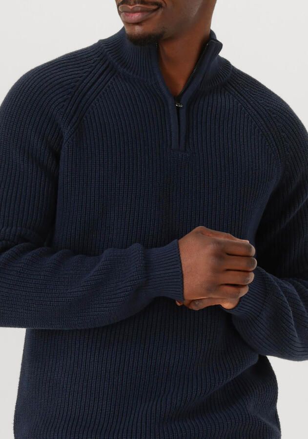 ANERKJENDT Heren Truien & Vesten Aksune Patent Half Zip Knit Donkerblauw