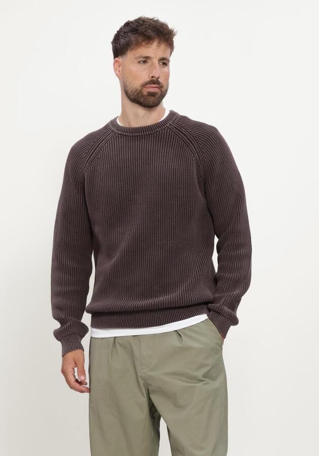 ANERKJENDT Heren Truien & Vesten Aksune Washed Patent Knit Bruin