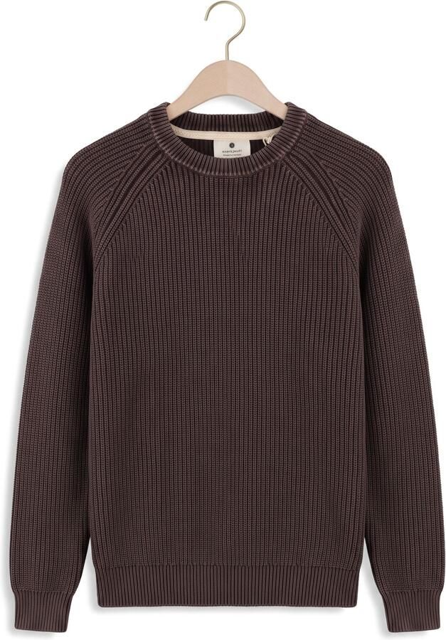 ANERKJENDT Heren Truien & Vesten Aksune Washed Patent Knit Bruin - Foto 4