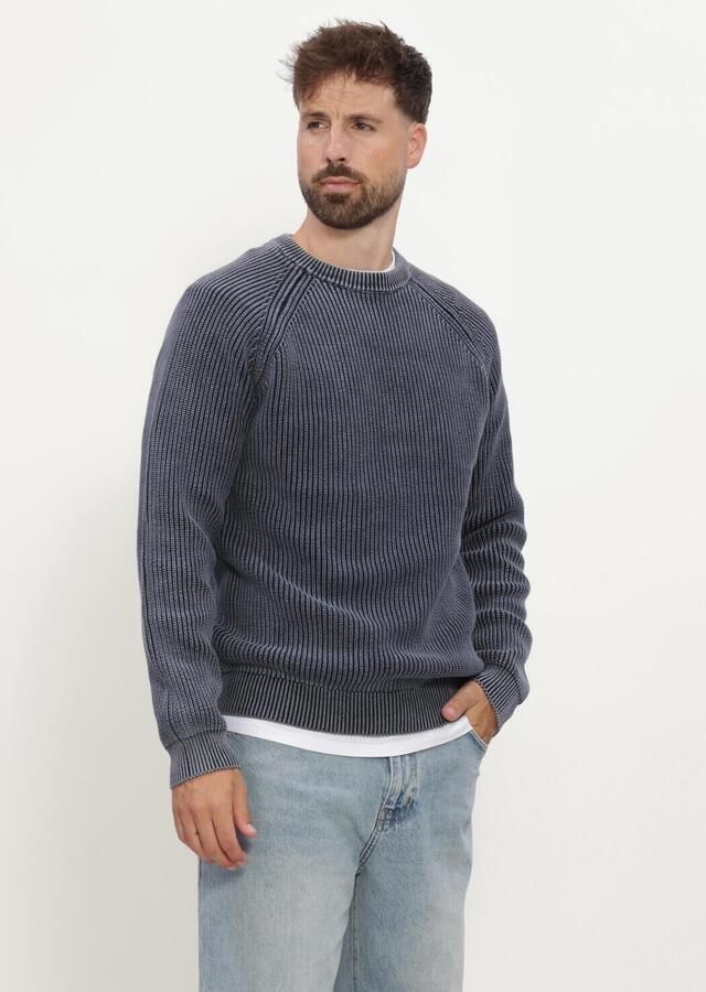 ANERKJENDT Heren Truien & Vesten Aksune Washed Patent Knit Donkerblauw