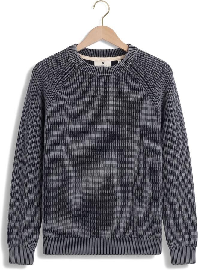 ANERKJENDT Heren Truien & Vesten Aksune Washed Patent Knit Donkerblauw - Foto 2