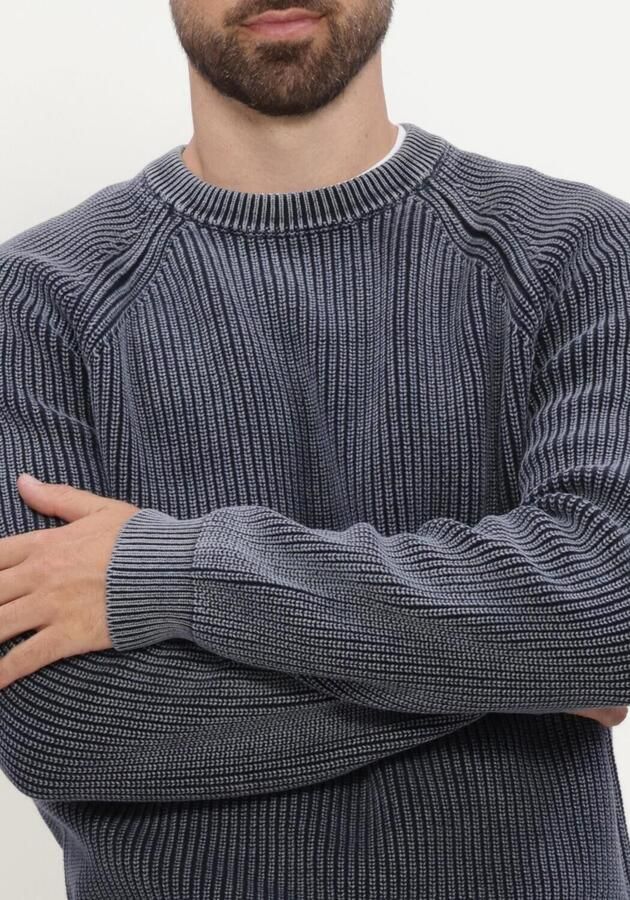 ANERKJENDT Heren Truien & Vesten Aksune Washed Patent Knit Donkerblauw - Foto 4