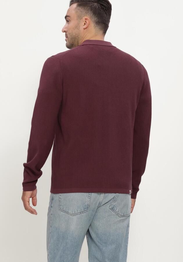 ANERKJENDT Heren Truien & Vesten Aksvend Needle Rib Knit Cardigan Bordeaux - Foto 3