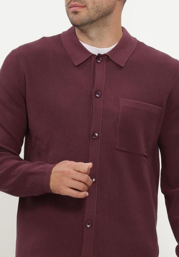 ANERKJENDT Heren Truien & Vesten Aksvend Needle Rib Knit Cardigan Bordeaux - Foto 4
