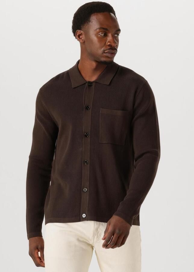 ANERKJENDT Heren Truien & Vesten Aksvend Needle Rib Knit Cardigan Bruin - Foto 4
