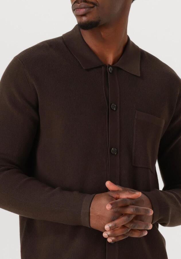 ANERKJENDT Heren Truien & Vesten Aksvend Needle Rib Knit Cardigan Bruin