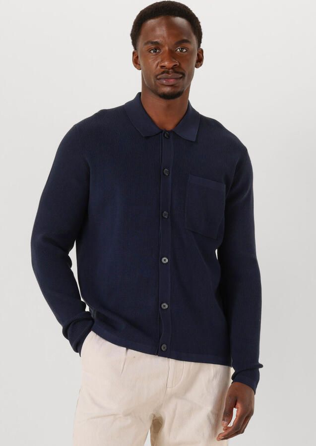 ANERKJENDT Heren Truien & Vesten Aksvend Needle Rib Knit Cardigan Donkerblauw - Foto 4