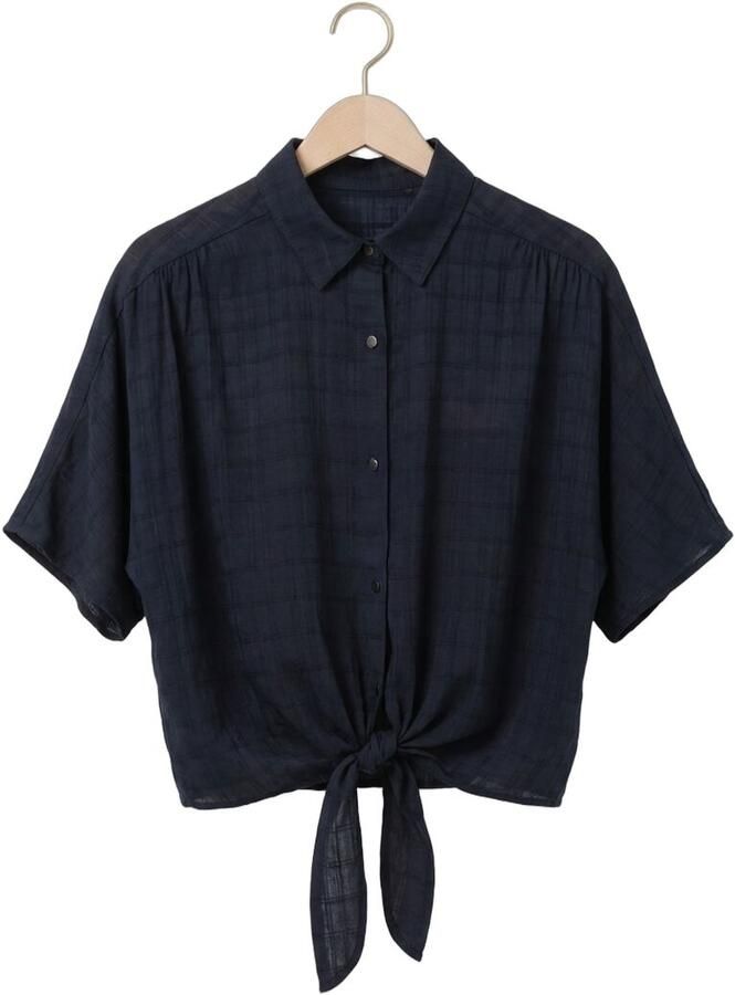 ANOTHER LABEL Dames Blouses Albathylle Check Shirt S s Donkerblauw - Foto 2