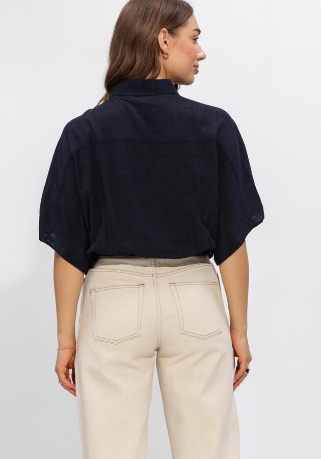 ANOTHER LABEL Dames Blouses Albathylle Check Shirt S s Donkerblauw - Foto 3