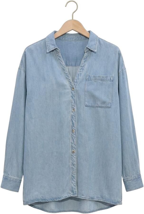 ANOTHER LABEL Dames Blouses Alboisy Shirt L s Lichtblauw - Foto 4