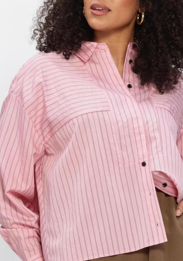 ANOTHER LABEL Dames Blouses Alcherree Fine Stripe Shirt L s Roze - Foto 3