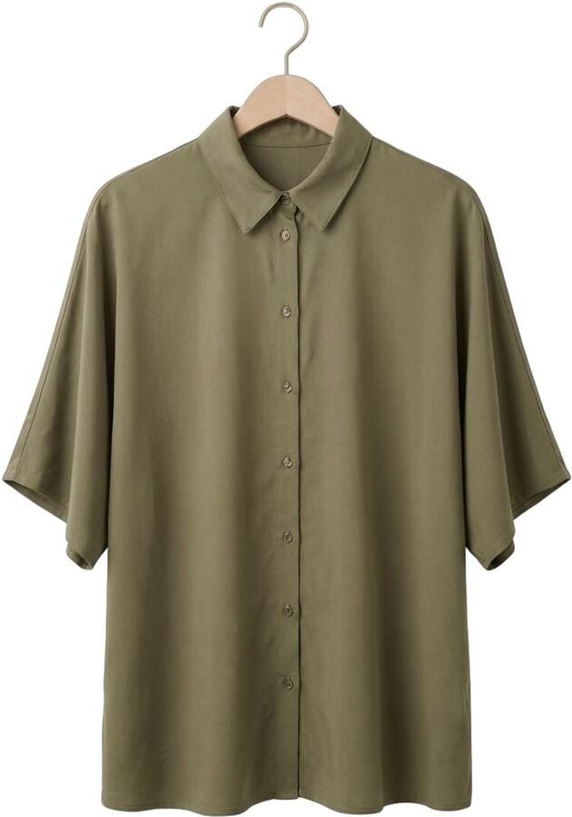 ANOTHER LABEL Dames Blouses Alrila Shirt S s Olijf - Foto 2