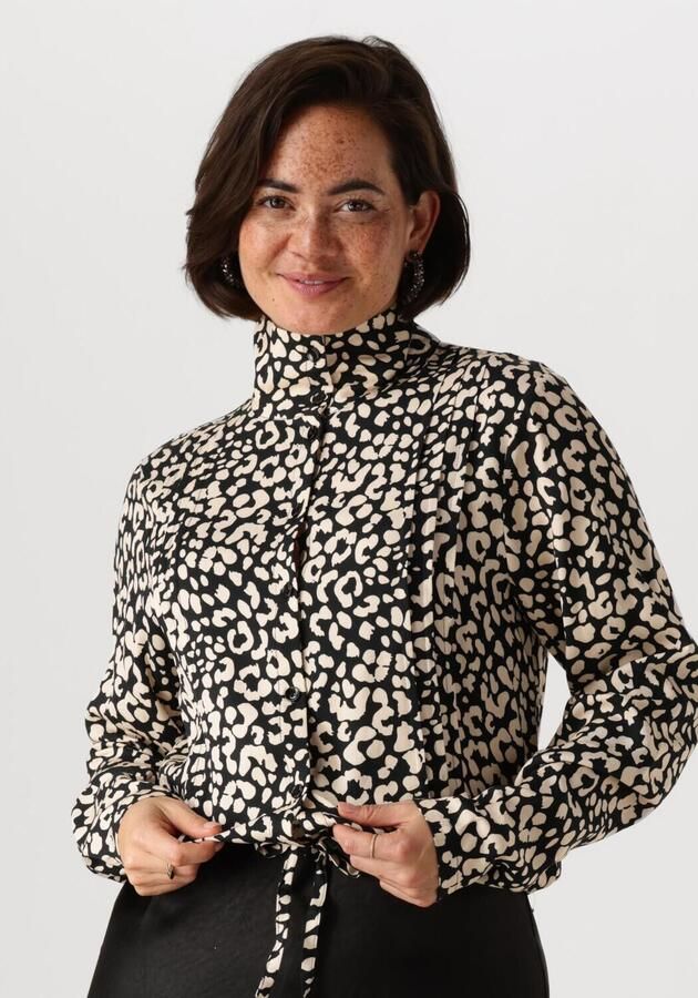 ANOTHER LABEL Dames Blouses Jume Animal Black Shirt Zwart - Foto 4