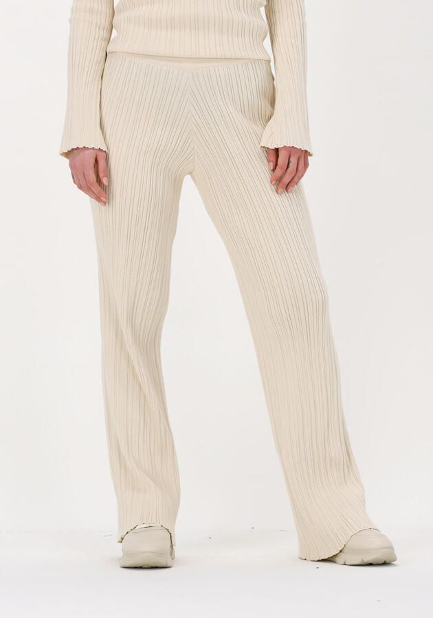 Another-Label straight fit broek Aurelie van biologisch katoen beige - Foto 4