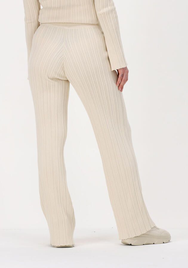 Another-Label straight fit broek Aurelie van biologisch katoen beige