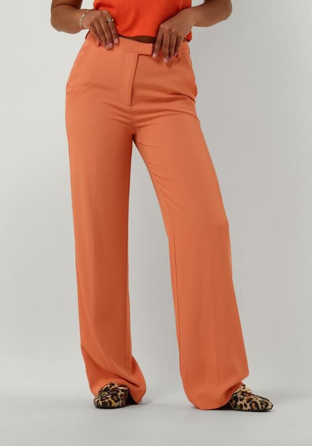 Another-Label high waist straight fit pantalon oranje - Foto 4
