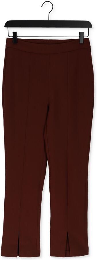 Another-Label high waist flared pantalon Ginger van gerecycled polyester roodbruin - Foto 3