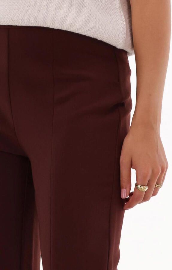 Another-Label high waist flared pantalon Ginger van gerecycled polyester roodbruin - Foto 2