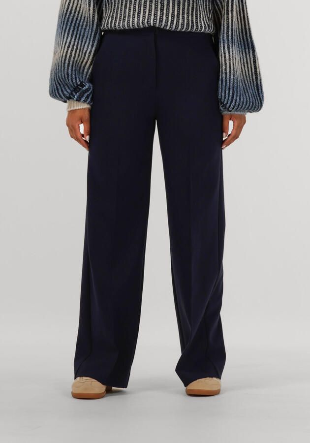 Another-Label straight regular waist broek donkerblauw - Foto 3