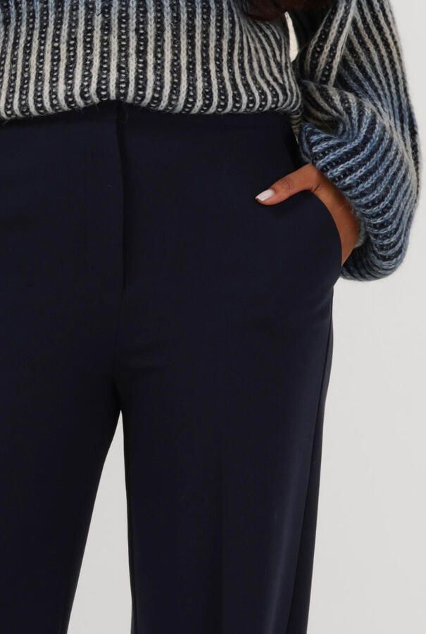 Another-Label straight regular waist broek donkerblauw