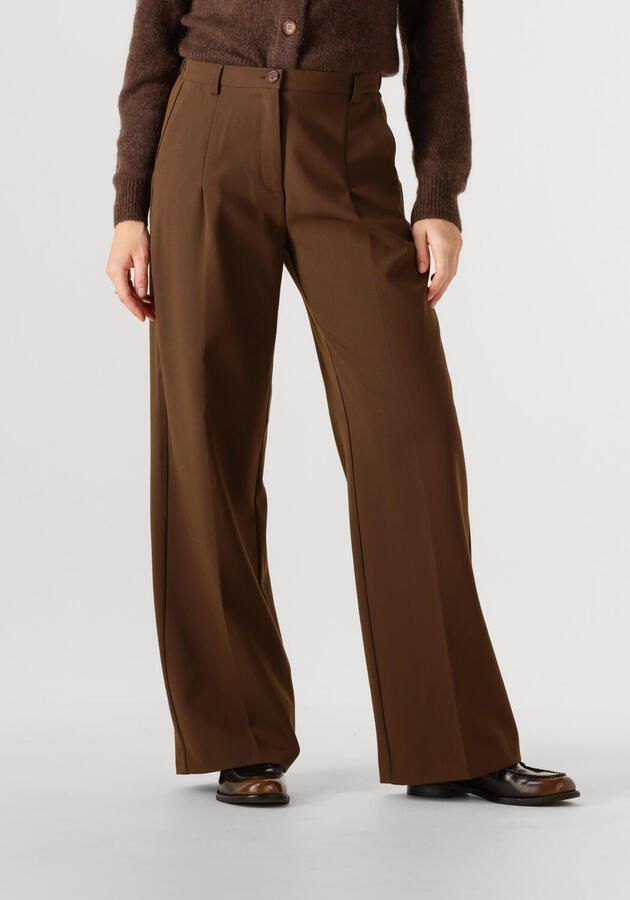 ANOTHER LABEL Dames Broeken Moore Pleated Pants Bruin