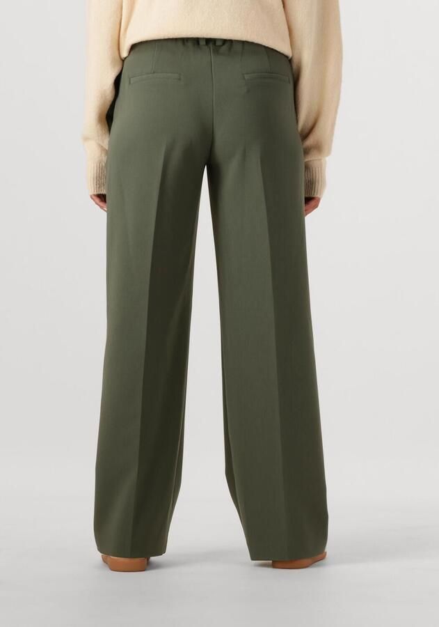 Another-Label wide leg regular waist pantalon donkergroen