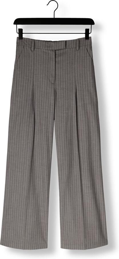 ANOTHER LABEL Dames Broeken Moore Pleated Pin Stripe Pants Grijs - Foto 3