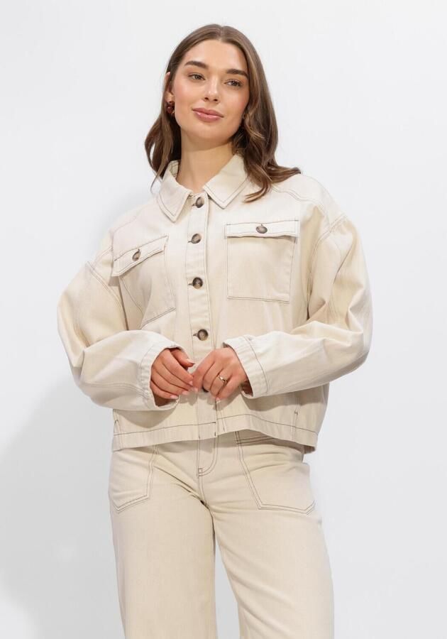 ANOTHER LABEL Dames Jassen Alenora Natural Denim Jacket Ecru