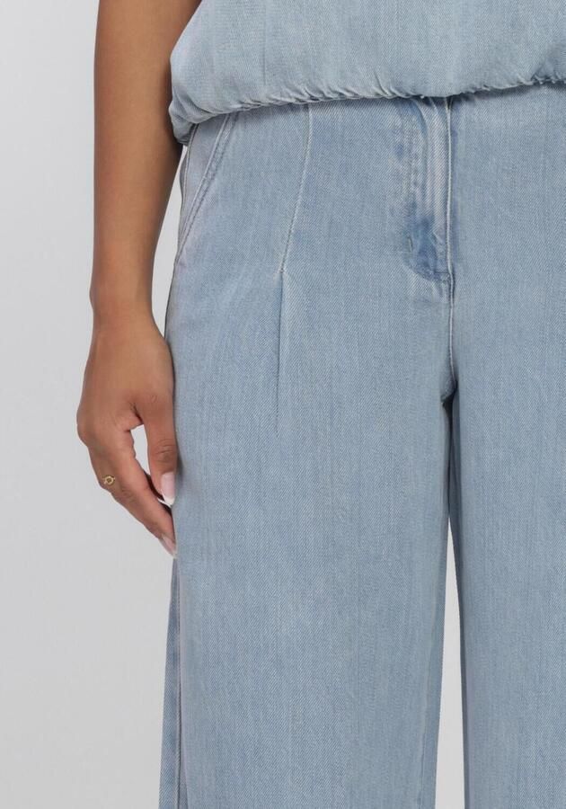 Another-Label wide leg high waist broek light blue denim - Foto 3