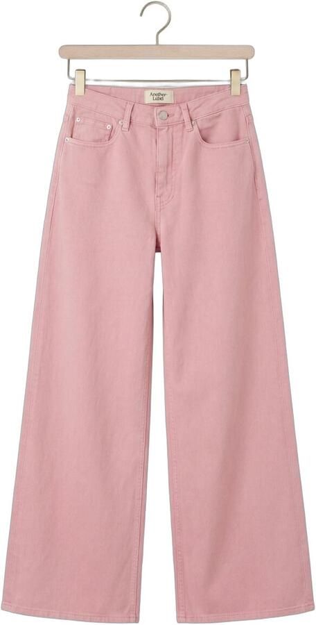 Another-Label Moore denim wide high waist wide leg jeans lichtroze - Foto 4
