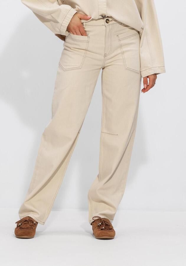 ANOTHER LABEL Dames Jeans Alnayomi Natural Denim Pants Ecru