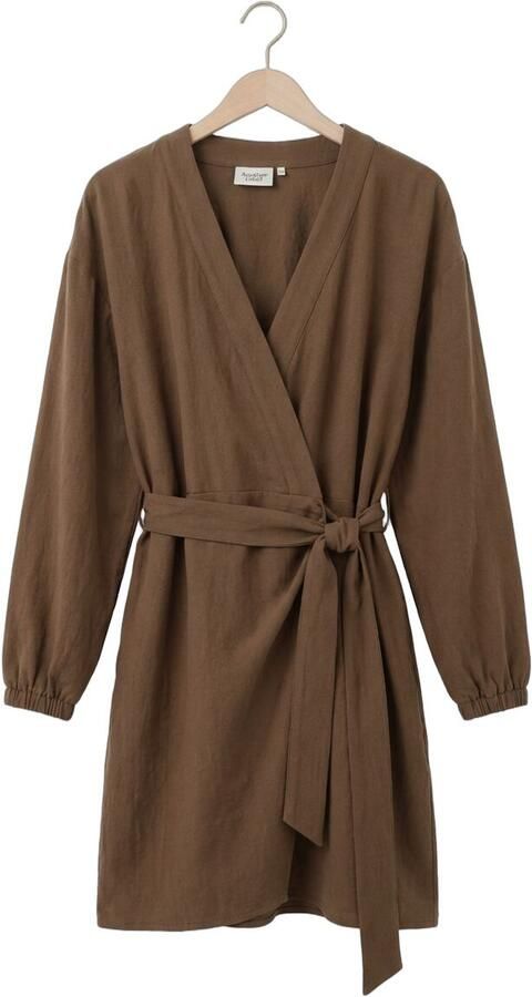ANOTHER LABEL Dames Jurken Aljeana Dress L s Bruin - Foto 4