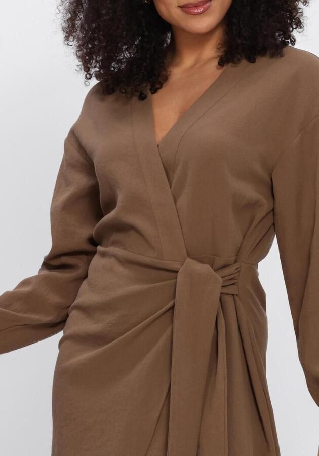 ANOTHER LABEL Dames Jurken Aljeana Dress L s Bruin - Foto 3