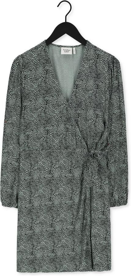 Another-Label wikkeljurk Mia met dierenprint grijsgroen - Foto 3